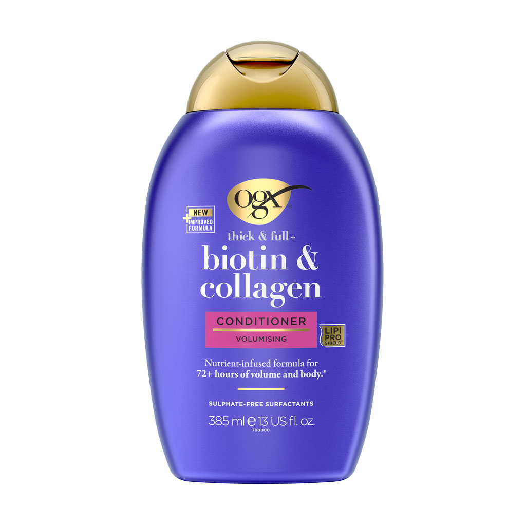 Кондиціонер для позбавленого об'єму та тонкого волосся OGX Thick &amp; Full + Biotin &amp; Collagen Conditioner з біотином та колагеном, 385 мл